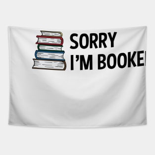 Sorry I'm Booked Pile of Books Tapestry