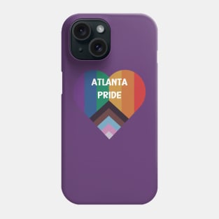 Atlanta LGBTQ Pride Love Heart T-Shirt Pride Flag Top - Celebratory Gay Rights Clothing - Perfect Pride Month Gift Phone Case