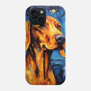 Redbone coonhound Painted in Starry Night style Phone Case