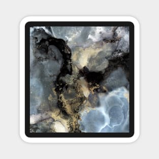 Stormy Sky, grey gold black abstract art, Dark and Moody Clouds Magnet