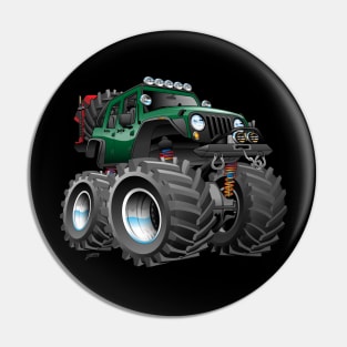 Off road 4x4 green jeeper cartoon Pin