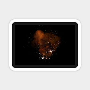 Realistic fiery bomb dark explosion with sparks and smoke Magnet