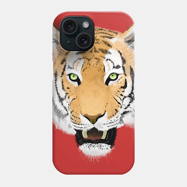 Tiger Face Wildlife Art Phone Case by macdonaldcreativestudios