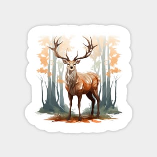 Deer And Forest Magnet