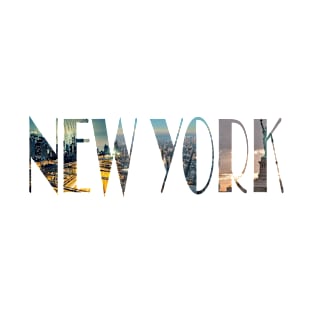 New York Cityscape Lettering T-Shirt