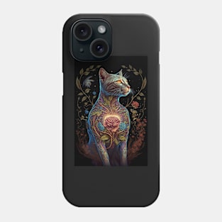 floral cat 3 Phone Case