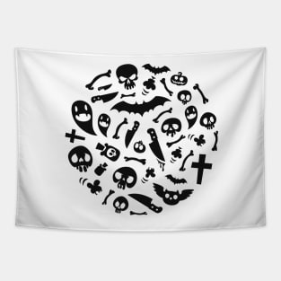 Halloween Black Symbols Pattern Tapestry