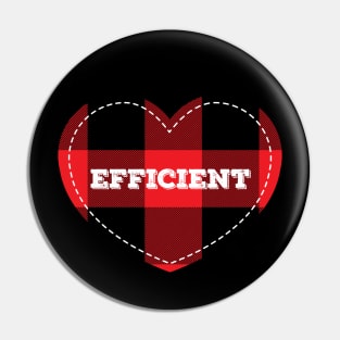 Buffalo Plaid Lumberjack Efficient Love Heart Pin