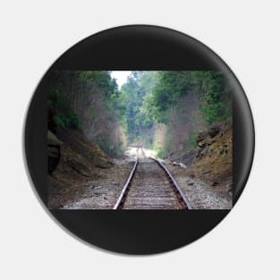 Perspective Cool Train Track Photography Mountain Side Railroad Art Pin