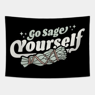 Go Sage Yourself - Cleansing Sage Smudge Stick Feather Funny Tapestry