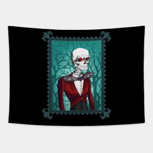 Sinister smile of a skull Tapestry