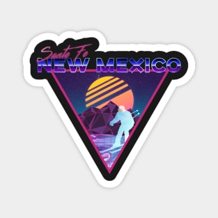 Retro Vaporwave Ski Mountain | Sante Fe New Mexico | Shirts, Stickers, and More! Magnet