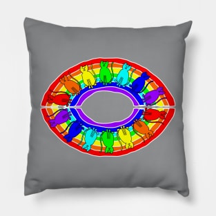 Rainbow Eye of Cats Pillow