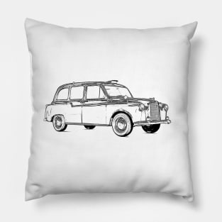 London Black Cab Wireframe Pillow