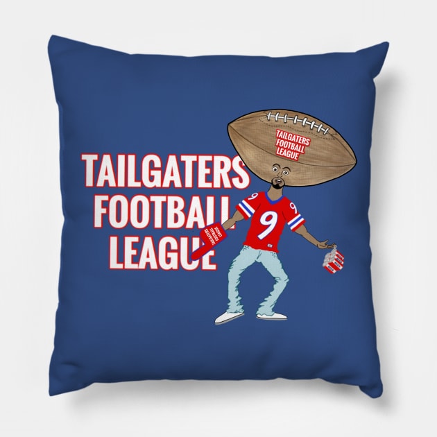 TAILGATERS FOOTBALL LEAGUE Pillow by DRAWGENIUS