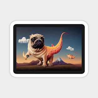 Rayray the Pugosaurus Magnet