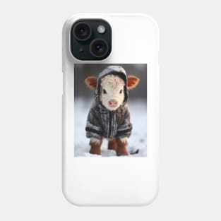 Baby cow winter Christmas Phone Case