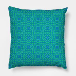 Turquoise Network Pattern Pillow
