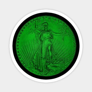 USA Liberty 1933 Coin in Green Magnet