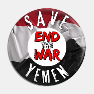 Save Yemen, End the War - Yemen flag colors Pin