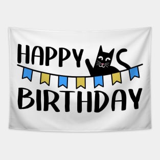 Happy Birthday Cat Dad Owner Sweet Funny Gift Present Tapestry