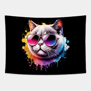 Watercolor British Shorthair Cat Tapestry