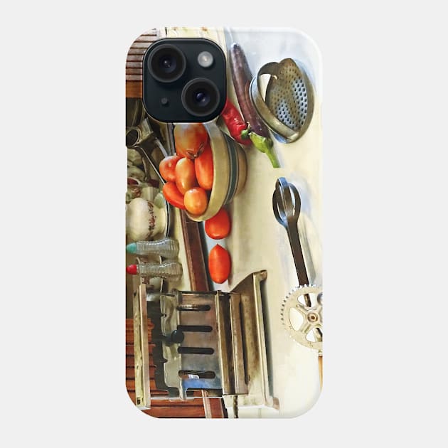 Kitchens - Bowl Of Tomatoes On Counter Phone Case by SusanSavad