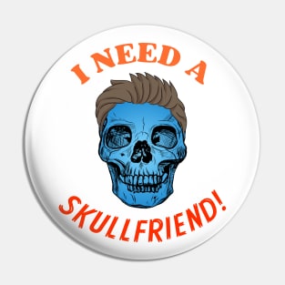 SKULLFRIEND -1- Skull with Hair | Happy Halloween | Funny Halloween | Halloween Costume Pin