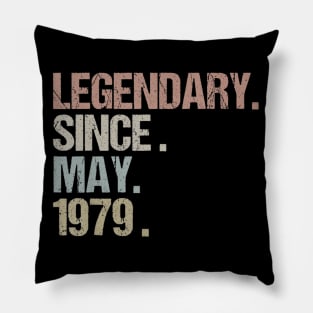 40th Birthday Gift Legendary Since May 1979 Retro Pillow