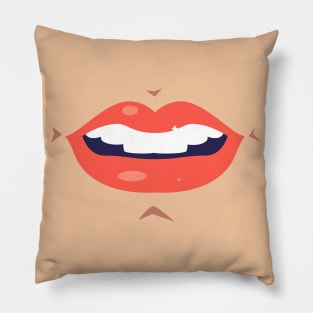 Female cartoon mouth eew Pillow