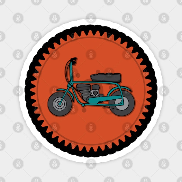 Vintage Mini Bike Mini Dirt Bike Magnet by Huhnerdieb Apparel