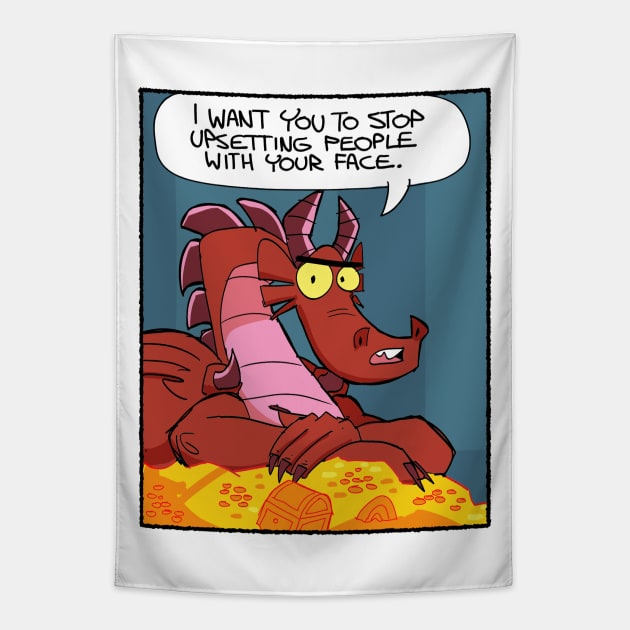 Stop upsetting people with your face Tapestry by Slack Wyrm