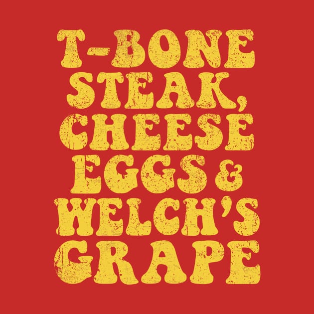 Vintage Guest Check T-Bone Steak, Cheese Eggs, Welch's Grape by Woodsnuts