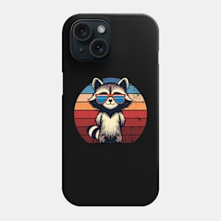 Cool Retro Raccoon in Sunglasses 70s 80s 90s Funny Raccoon Phone Case