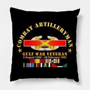 Combat Artilleryman Badge - Gulf War Vet w SVC Pillow