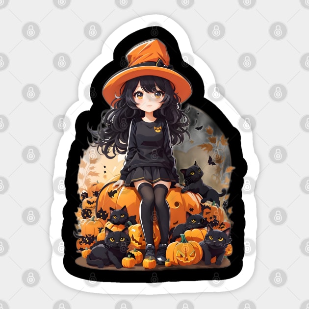 Kawaii Anime Girl in a Halloween Pumpkin - Anime Halloween