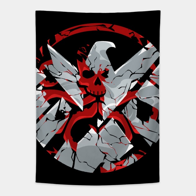 Hydra Through Shield Tapestry by nabakumov