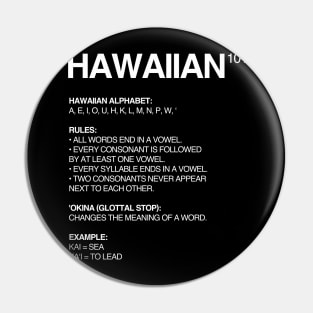 Hawaiian Language 101 Pin