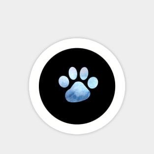 Paw Print - Ocean Blue Silhouette Magnet