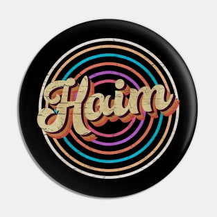 vintage circle line color Haim Pin