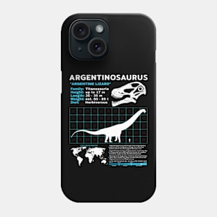 Argentinosaurus data sheet Phone Case