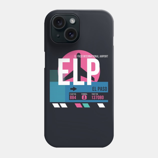 El Paso (ELP) Airport // Sunset Baggage Tag Phone Case by Now Boarding