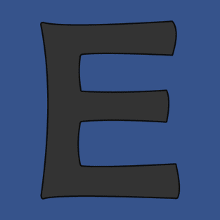 letter e black T-Shirt