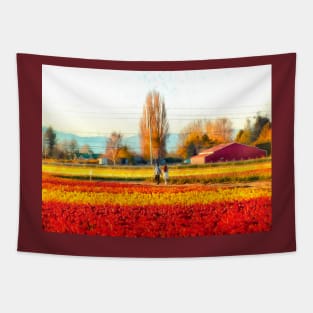 Strolling Through Tulip Fields in Skagit Valley Tapestry