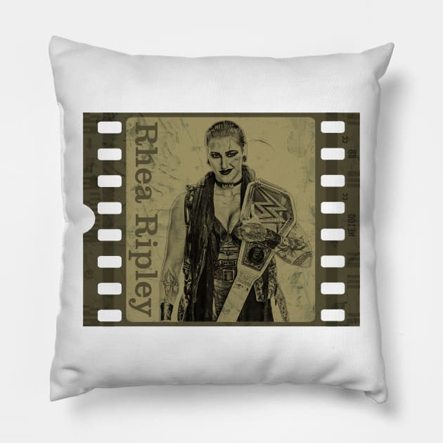 Rhea Ripley-Vintage Film Strip Concept Pillow by ROJOLELE