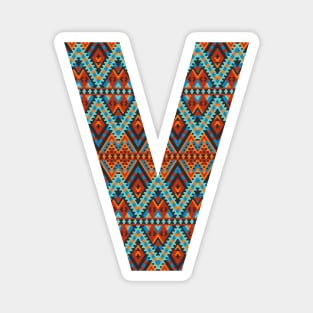 Letter V- boho design Magnet