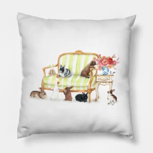 Vintage bunny decor Pillow