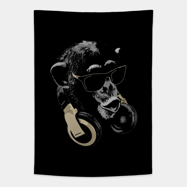 Monkey DJ Bling Tapestry by Nerd_art