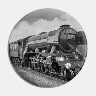 The Flying Scotsman - Black and White Pin