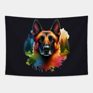 Forest Belgian Malinois Dog Tapestry